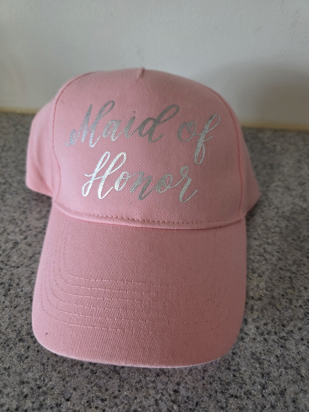 Pink "Maid of Honor" Embroidered Baseball Cap